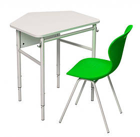 Комплект стіл 1-місний без полиці №4-7 + стілець з пластиковим моноблоком