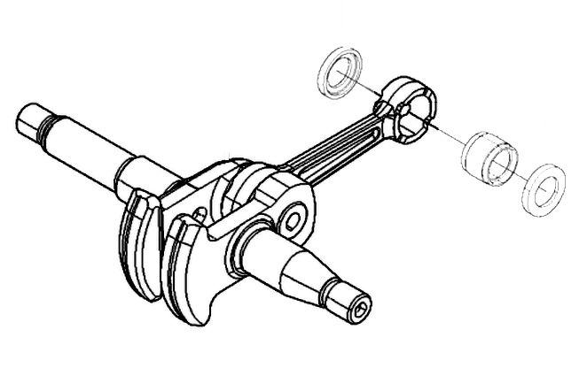 Колінвал у зборі для бензопили Husqvarna T525, фото 1