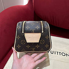 Жіноча коричнева шкіряна косметичка Louis Vuitton Toilet Dopp Kit Pouch Eclipse Луї Віттон несесер LV, фото 3