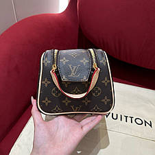 Жіноча коричнева шкіряна косметичка Louis Vuitton Toilet Dopp Kit Pouch Eclipse Луї Віттон несесер LV, фото 4