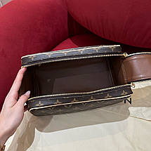 Жіноча коричнева шкіряна косметичка Louis Vuitton Toilet Dopp Kit Pouch Eclipse Луї Віттон несесер LV, фото 5