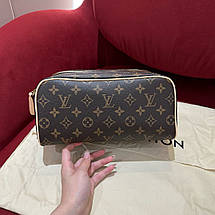 Жіноча коричнева шкіряна косметичка Louis Vuitton Toilet Dopp Kit Pouch Eclipse Луї Віттон несесер LV, фото 6