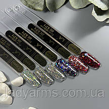 SG 018П SHINE GEL Lady Arms гель для дизайну блискітки 5 гр флакон з пензликом пластик, фото 5