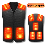 Термо жилет з usb підігрівом Люкс, 9 зон обігріву HV103 Clasic, розмір L, фото 7