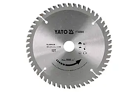 Диск пиляльний по алюмінію 160х20 мм. 52 зубця YATO