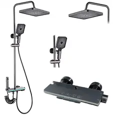 Душова система з термостатом KRF15, дисплеєм температури та світлодіодним підсвічуванням, збройова сталь