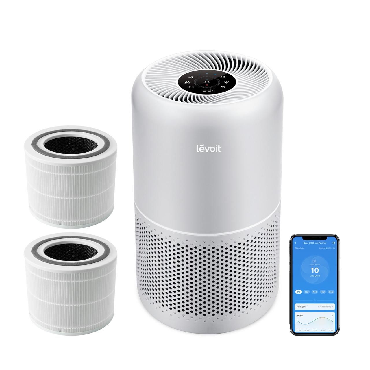Очищувач повітря Smart Levoit Core 300S Plus Wi-Fi, фільтр 3 в 1 True HEPA