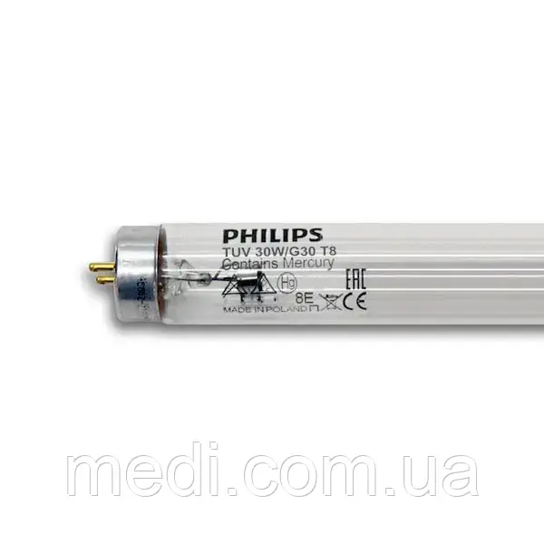 Лампа бактерицидна Philips (Філіпс) TUV 30W/G30 T8 G13, 1 од., фото 1