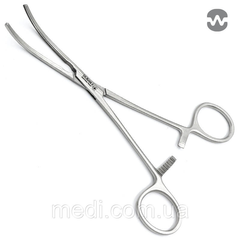 Затискач атравматичний DeBakey, зігнутий, 165 мм DHS-12-190-16, фото 1