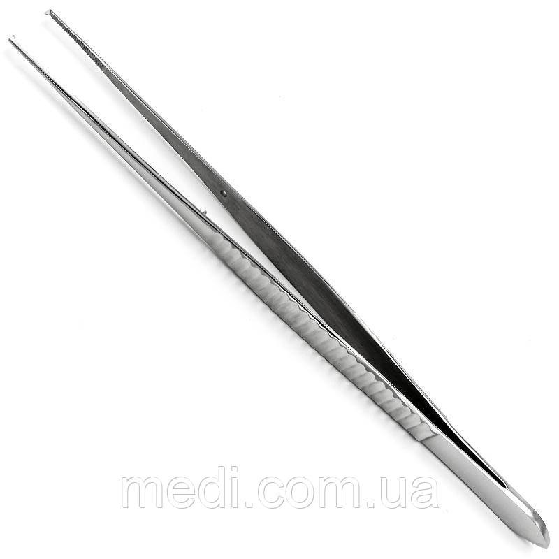 Пінцет хірургічний Вог (Waugh), анатомічна нарізка, 1/2 зуба, 200 мм PI-03-1149, фото 1