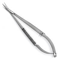 Ножиці за Ваннасом (Vannas), зігнуті, гострокінцеві, 140 мм DHS-02-483-14