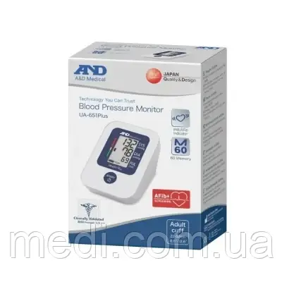 Автоматичний тонометр AND (A&D) UA-651 Plus (технологія AFIB), 1 од., фото 1