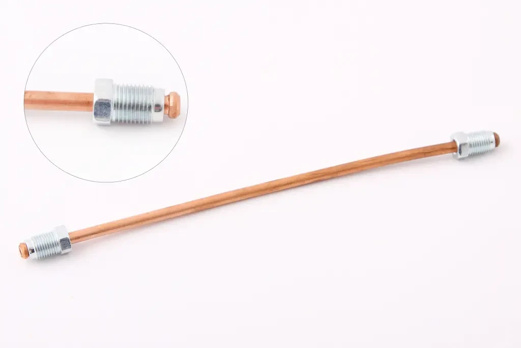 Трубка гальмівна d 5мм мідна 200 мм штуцер 10*1.0, фото 1