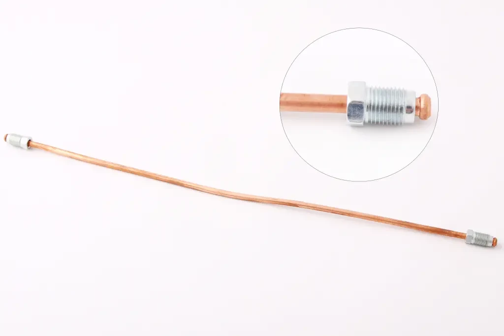 Трубка гальмівна d 5мм мідна 400 мм штуцер 10*1.0, фото 1