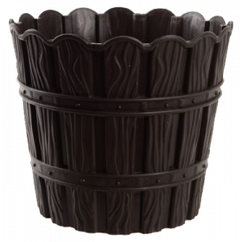 Квітковий горщик із дренажем VIOLET HOUSE 1050 Бамбу BROWN з внутрішньою вставкою