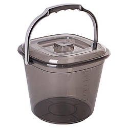 Відро 6л пластикове Smart з кришкою (коричневий прозорий/какао) Алеана А171027-107