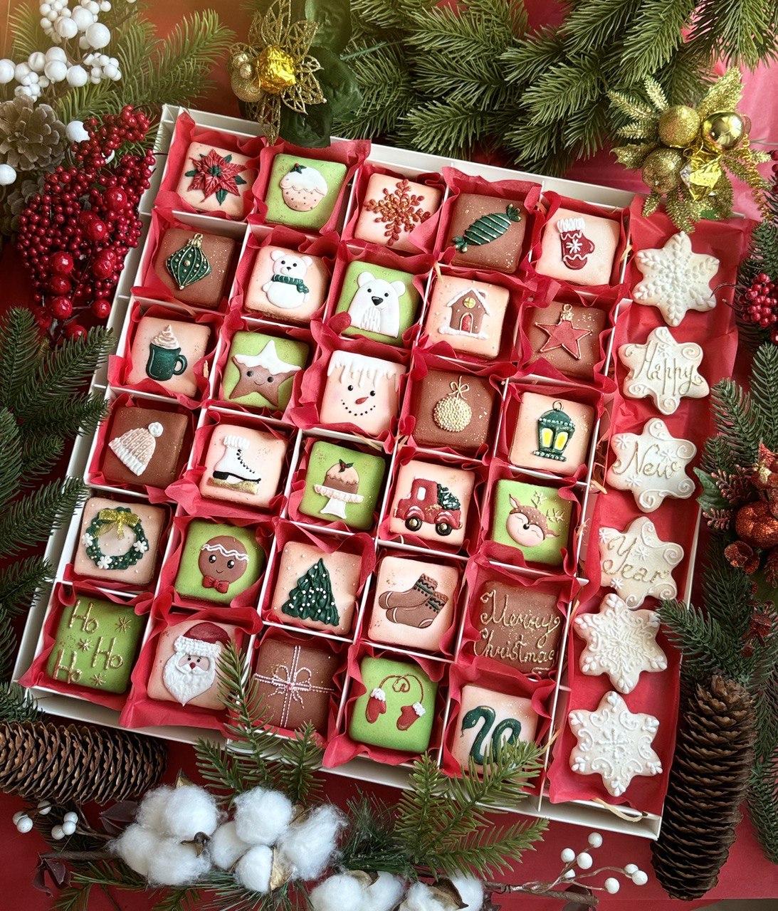 Адвент календарь на 31 віконечко,  36 пряничків, фото 1