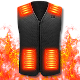 Термо жилет з usb підігрівом Люкс, 9 зон обігріву HV103 Clasic, розмір L, фото 5