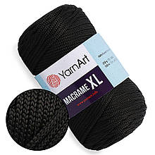 YarnArt Macrame XL, Чорний №148, шнур поліестеровий 4мм
