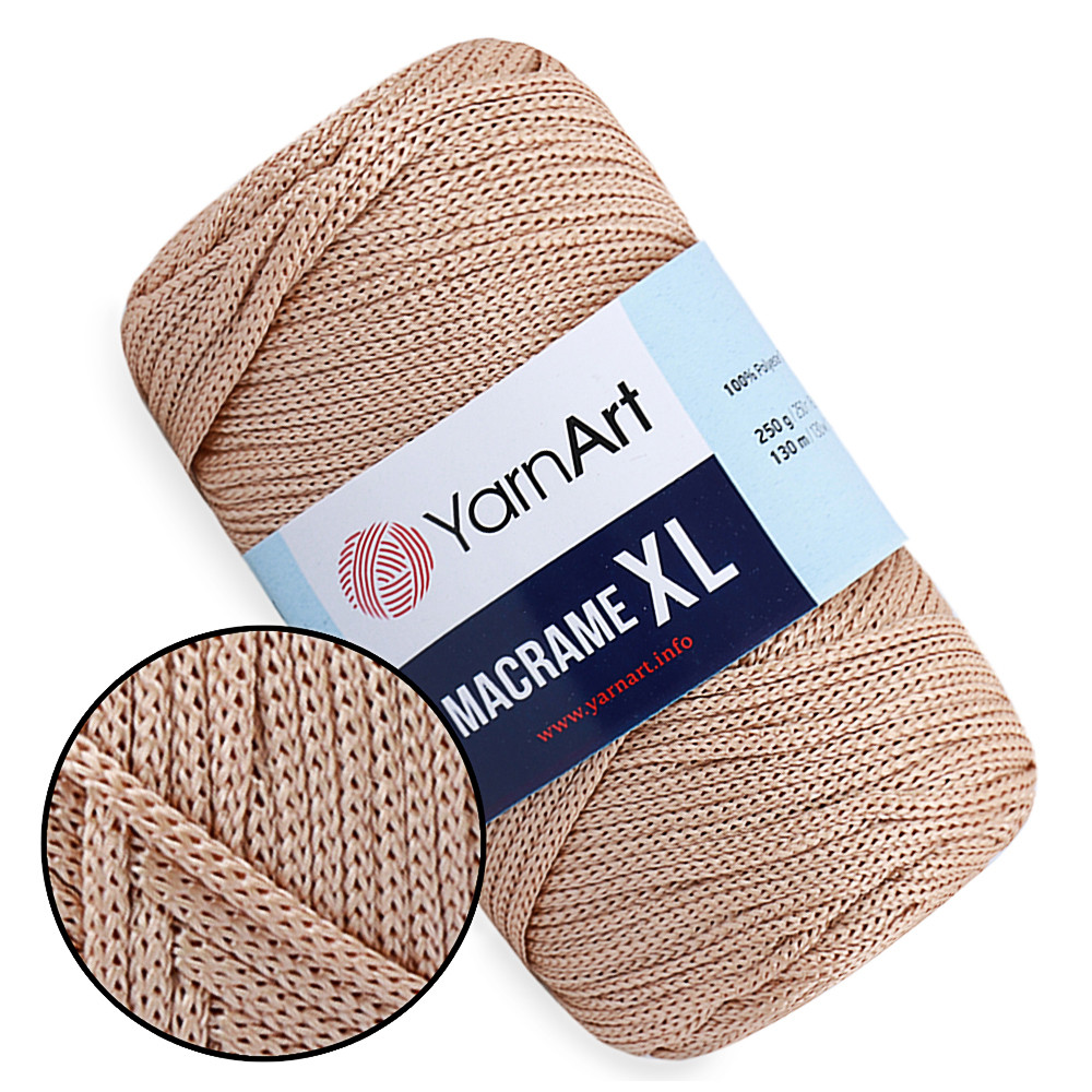 YarnArt Macrame XL, Темний беж №131, шнур поліестеровий 4мм