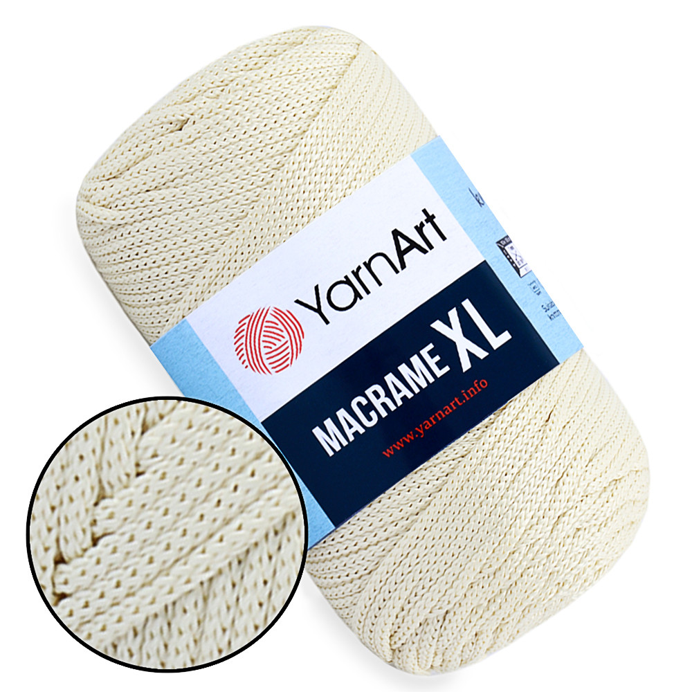 YarnArt Macrame XL, Молочний №137, шнур поліестеровий 4мм