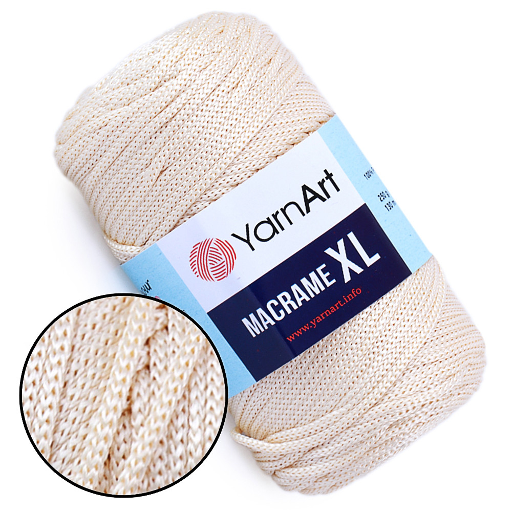YarnArt Macrame XL, Кремовий №165, шнур поліестеровий 4мм