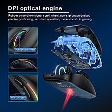 Ігрова миша Onikuma CW907 7200dpi з підсвічуванням RGB геймерська миша для ПК і ноутбука миша з килимком - Чорний, фото 4