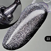 Кришталева кішка чорна гель лак кошаче око 3D Snow White 8мл №23