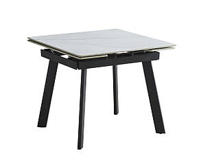 Стіл розкладний PRAGA (Прага) з керамічною білою глянцевою стільницею 90х(24+24)х75 см