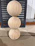 Меблеві ніжки і опори дерев'яні для столу великого діаметру кулі H.600 D.200 / Високі Кулі - 3.1, фото 2
