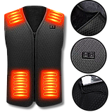 Термо жилет з usb підігрівом Люкс, 9 зон обігріву HV103 Clasic розмір ХL, фото 5