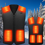 Термо жилет з usb підігрівом Люкс, 9 зон обігріву HV103 Clasic, розмір L, фото 2
