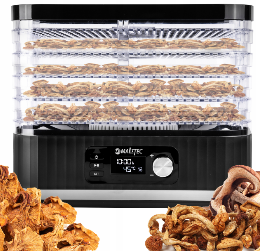 Сушарка для грибів овочів фруктів MalTec 450 Вт Чорна