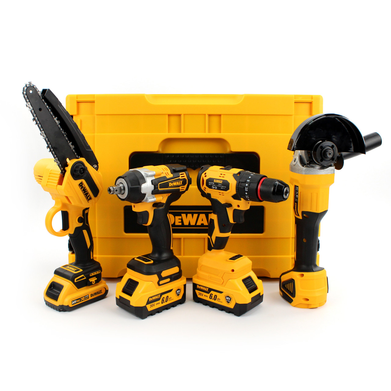 Набір 4в1 АКБ DeWalt 36V (Шуруповерт ударний DCD796 + УШМ DCG405 + Гайковерт DCF894 + Міні-пила DCM160N)