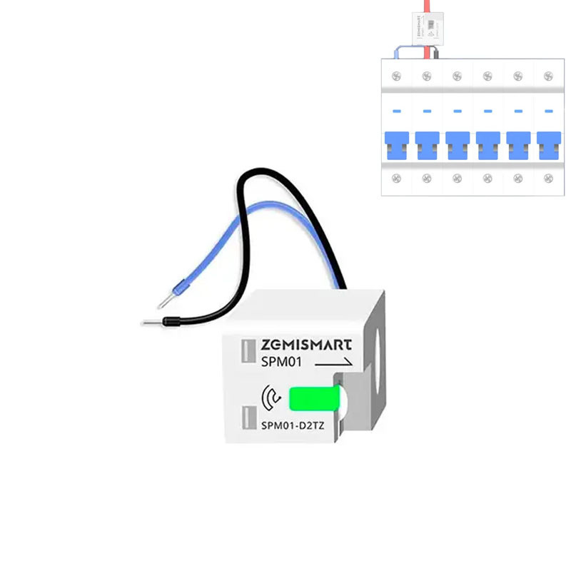 Енергометр Zigbee Zemismart SPM01 1P+N 63А з датчиком струму, підтримка Tuya, Home Assistant