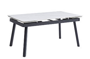 Стіл розкладний LONDON (Лондон) з керамічною білою глянцевою стільницею 120х(30х30)х85 см