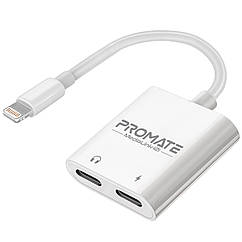 Адаптер Promate MediaLink-i2і Lightning/Lightning Audio+12W Lightning-in White (medialink-i2i)