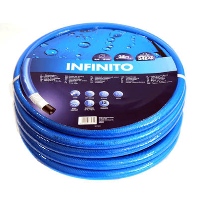 Шланг садовий діаметр 1/2", довжина 25 м, до 12 бар, армований, п'ятишаровий, Infinito, Tecnotubi