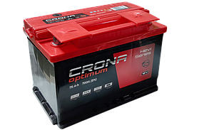 Акумулятор автомобільний 75Аг (+/-) CRONA АКБ 278x175x190
