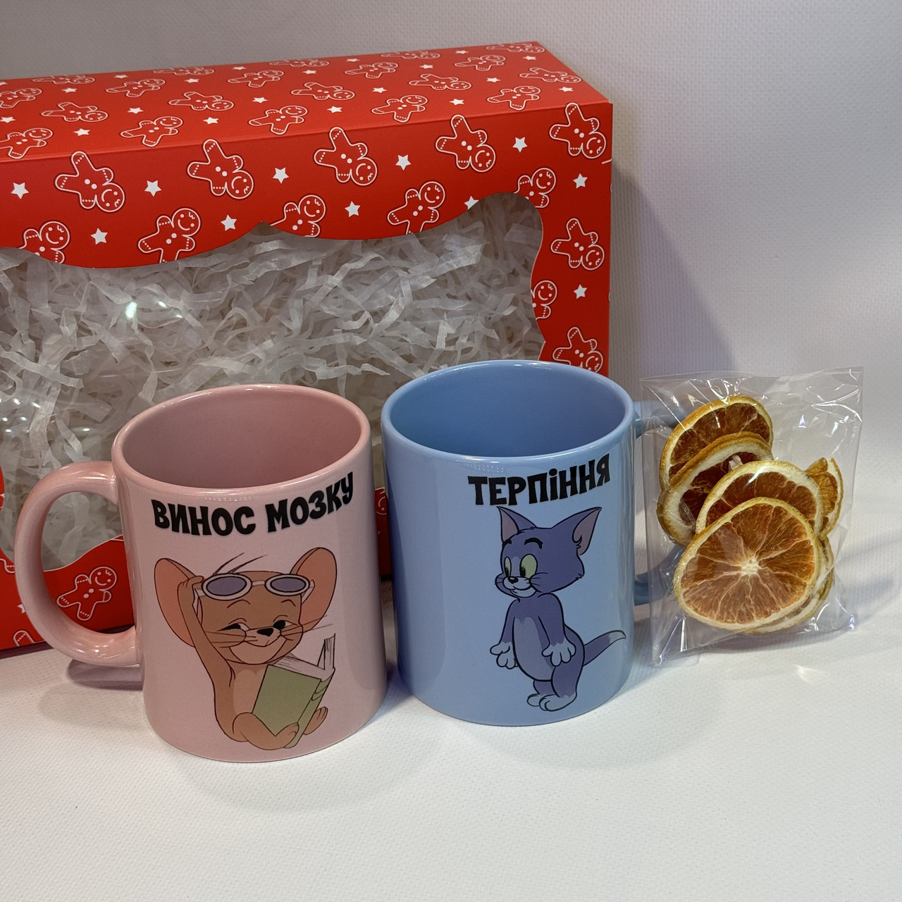 Подарунковий бокс «Винос мозку і терпіння» з парними кружками від Klik Print