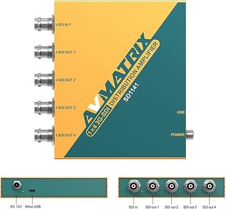 Розподільний підсилювач AVMATRIX SD1141. Підтримувані формати SDI 3G/HD/S0, пересинхронізація. Уцінка