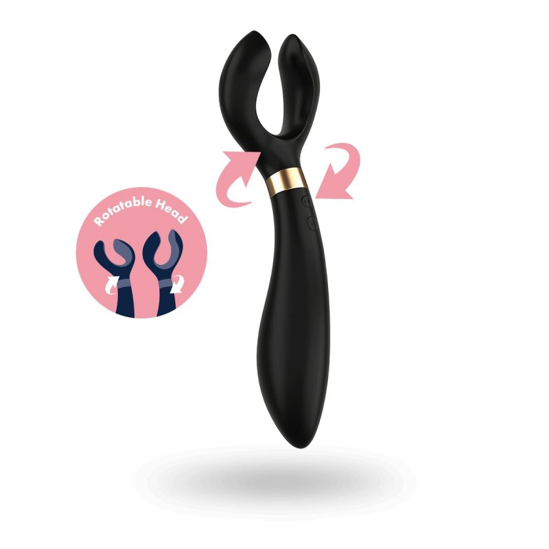 Satisfyer Endless Fun Black — універсальний мультивібратор Satisfyer Endless Fun — мультивібратор для пар, поворотна головка