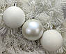Набір ялинкових куль “Перли” Ø6/8/10 см (6 шт) — перламутрові новорічні прикраси з блискітками, 2 кольори в наборі, фото 3