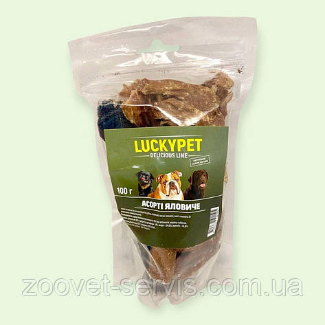 Ласощі для собак Lucky Pet Асорті яловиче, 100 г, фото 1