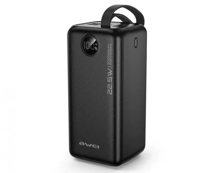 Зовнішній акумулятор power bank Awei P114K 50000 mAh/22.5W/Type-C/USB Black