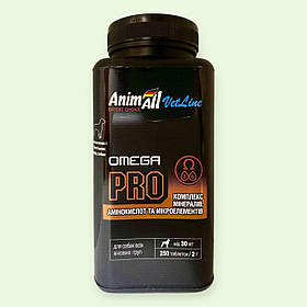 AnimAll VetLine Omega PRO комплекс вітамінів з омегою для собак і цуценят великих порід, 2 г х 250 таблеток