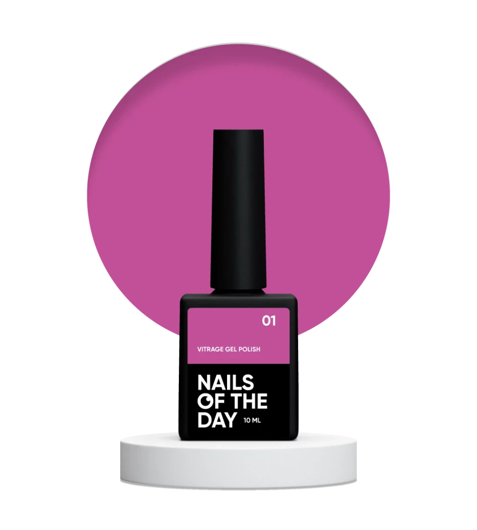 Nailsoftheday Vitrage gel polish 01 — вітражний гель-лак для нігтів фуксія, 10 мл