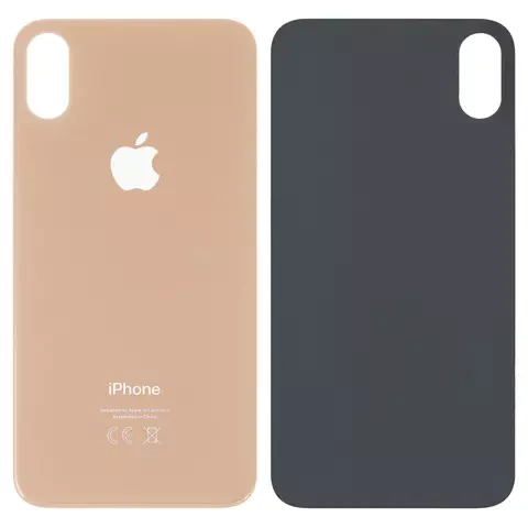 Задня панель корпусу для iPhone XS, золотиста, не потрібно знімати скло камери, big hole, фото 1