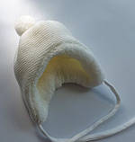 Зимова в'язана шапочка для новонароджених 0-3 мес (38-40) (40-44), фото 3