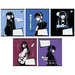 Зошит нотний А5+ 12 аркушів Yes Anime moon music, 25 шт/уп.